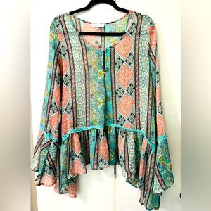 Grace & Lace shear Paisley Top